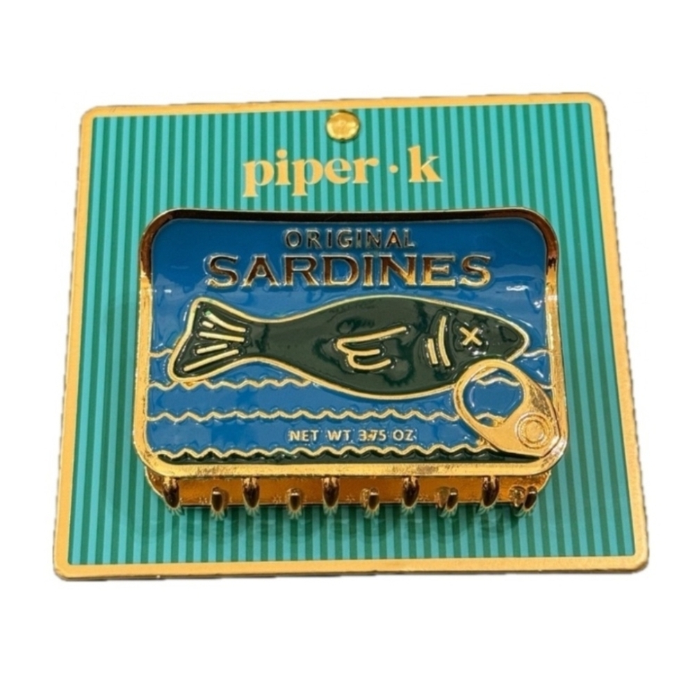 🐟▪️ Piper K▪️ Beautiful  Sardine Tin Metal Hair Claw Clip